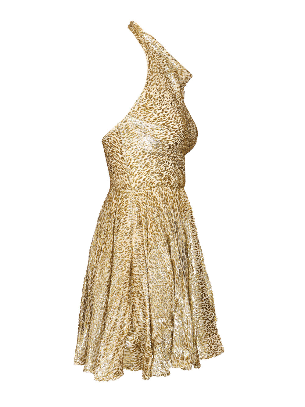 Coupe Gold Thread Mini Dress Me Fibre Silk