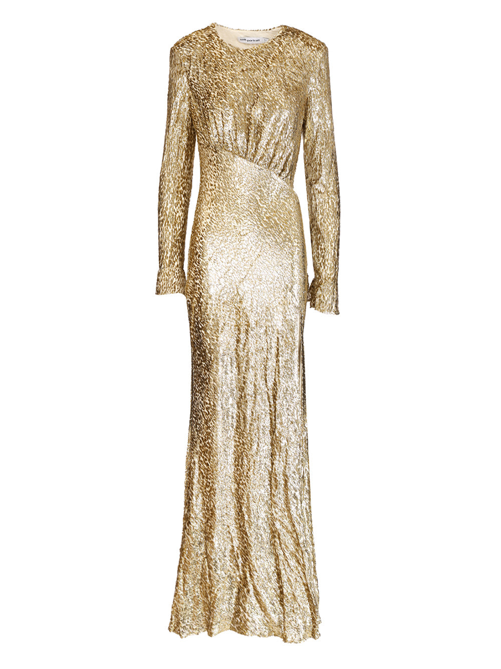 Long dress in gold thread