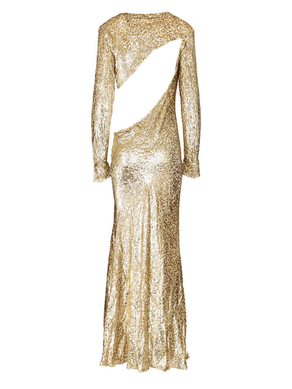 Long dress in gold thread