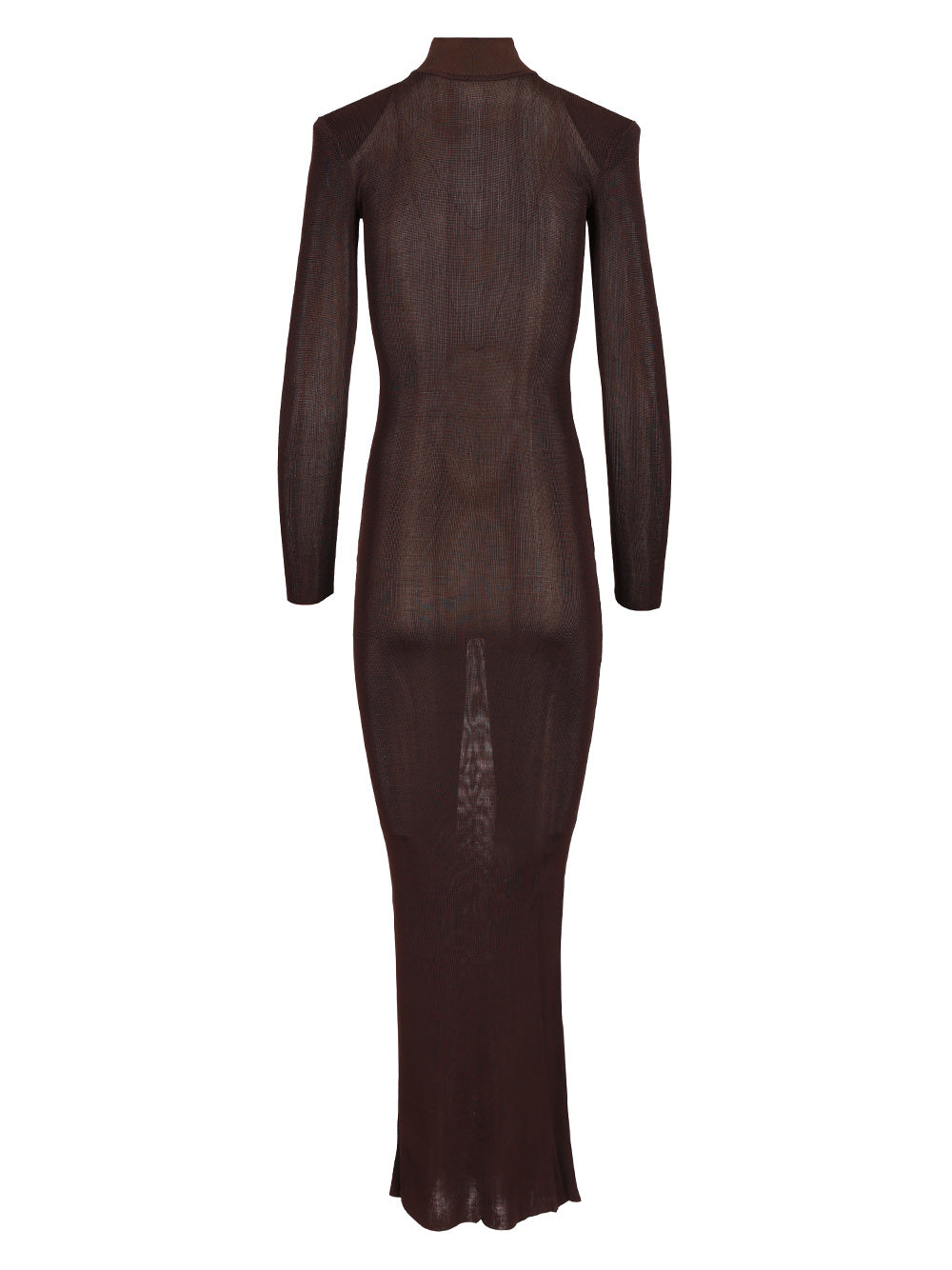 Long viscose knit dress Brown Main:vis
