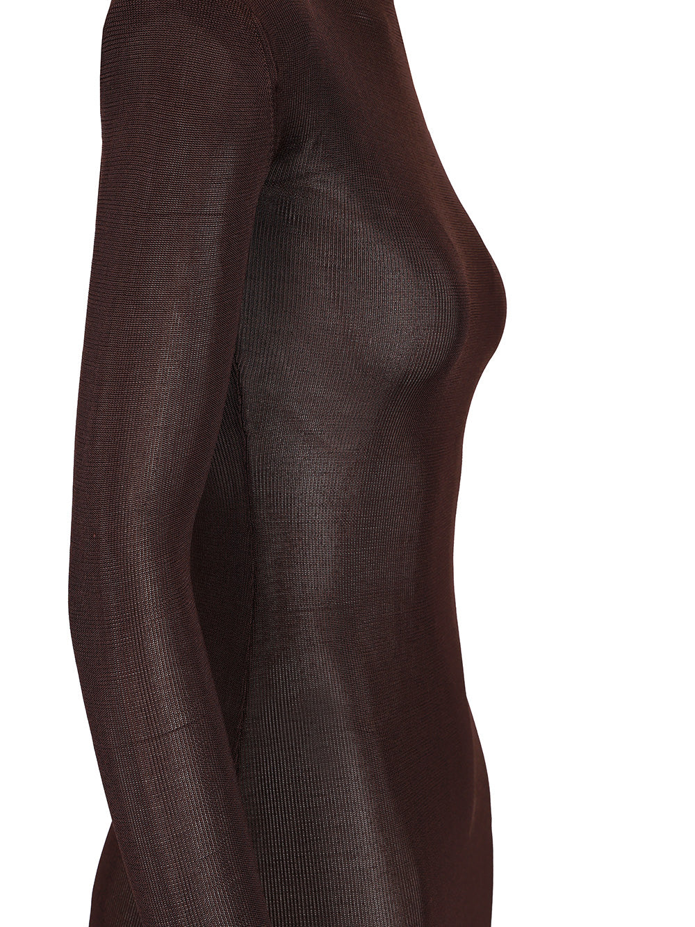 Long viscose knit dress Brown Main:vis