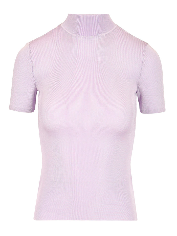 Short sleeve viscose knit Violet Main:vis Knitwear