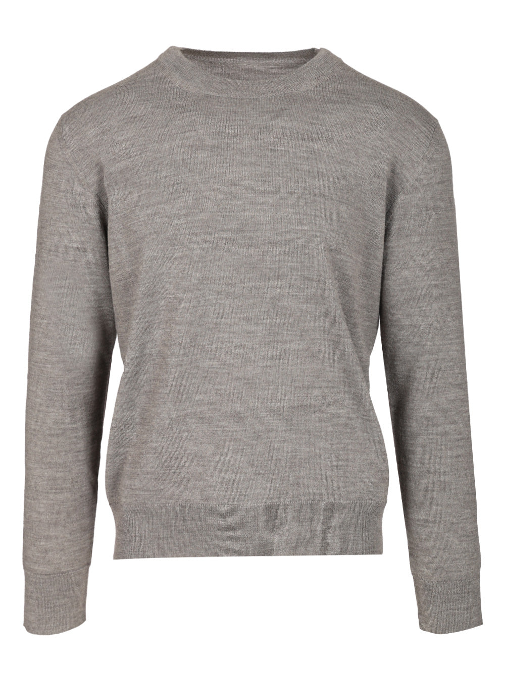Crewneck sweater with patches Grey Lana Vergine Acrilica Knitwear