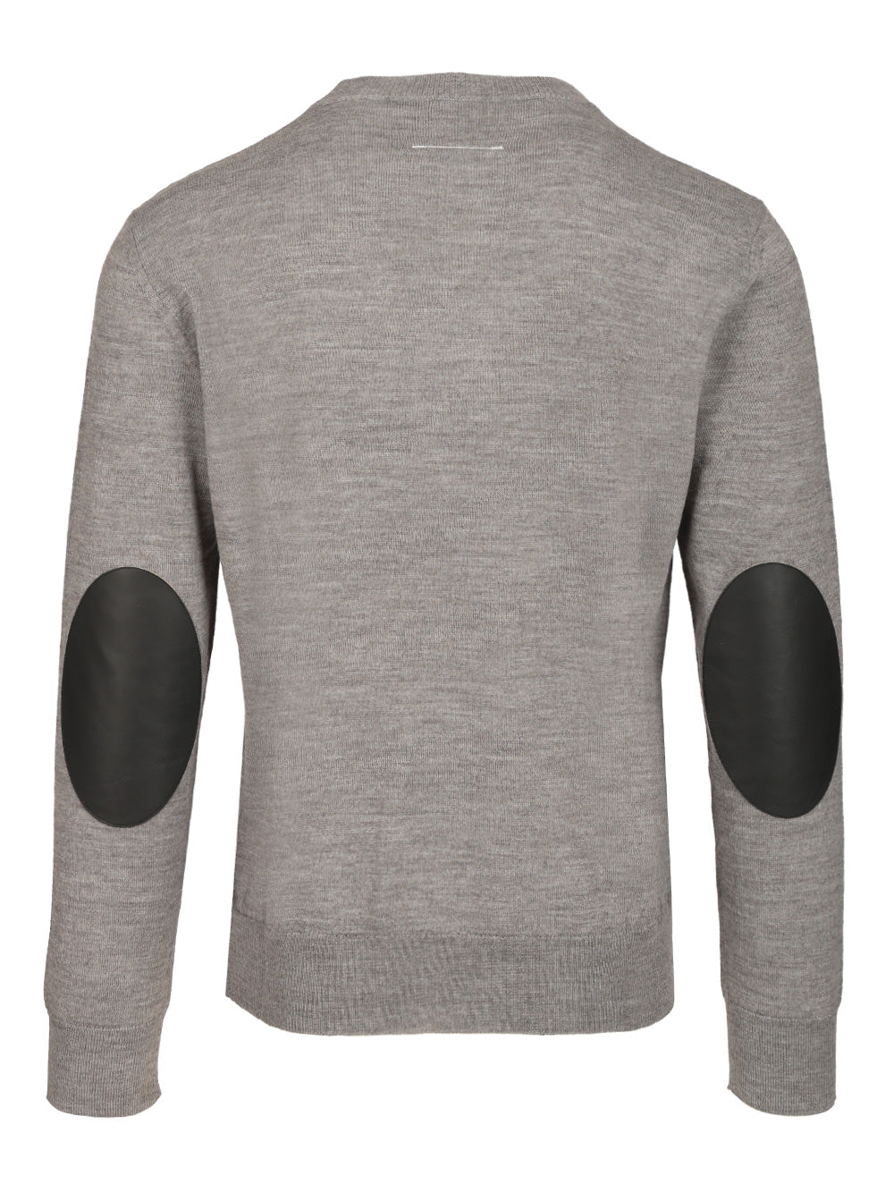 Crewneck sweater with patches Grey Lana Vergine Acrilica Knitwear