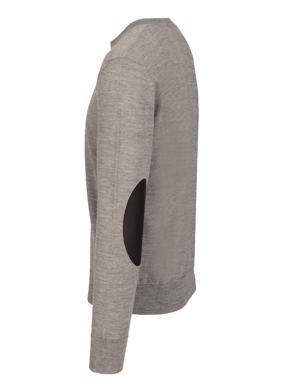 Crewneck sweater with patches Grey Lana Vergine Acrilica Knitwear