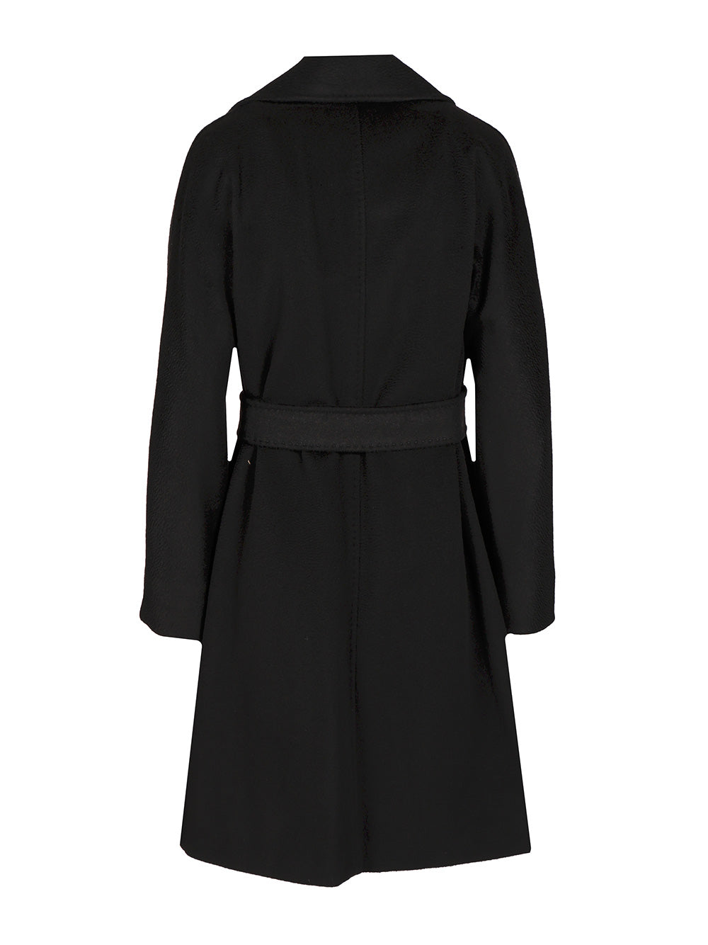 Wool Dressing Gown Coat Black Virgin Ovis Aries