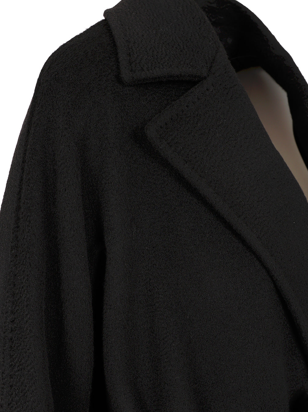 Wool Dressing Gown Coat Black Virgin Ovis Aries