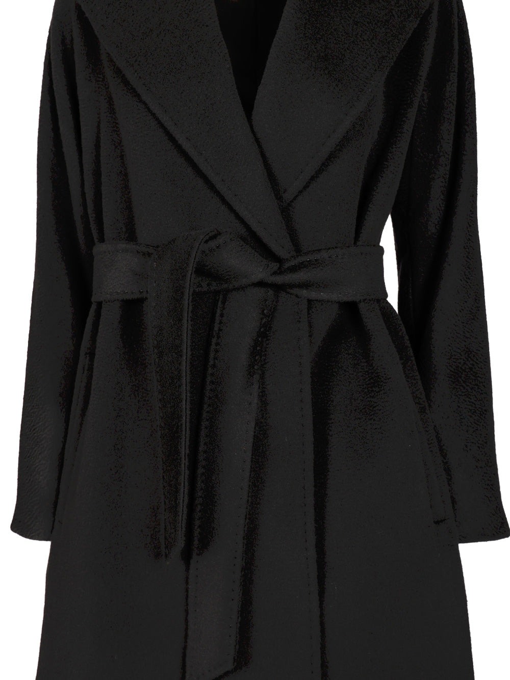 Wool Dressing Gown Coat Black Virgin Ovis Aries