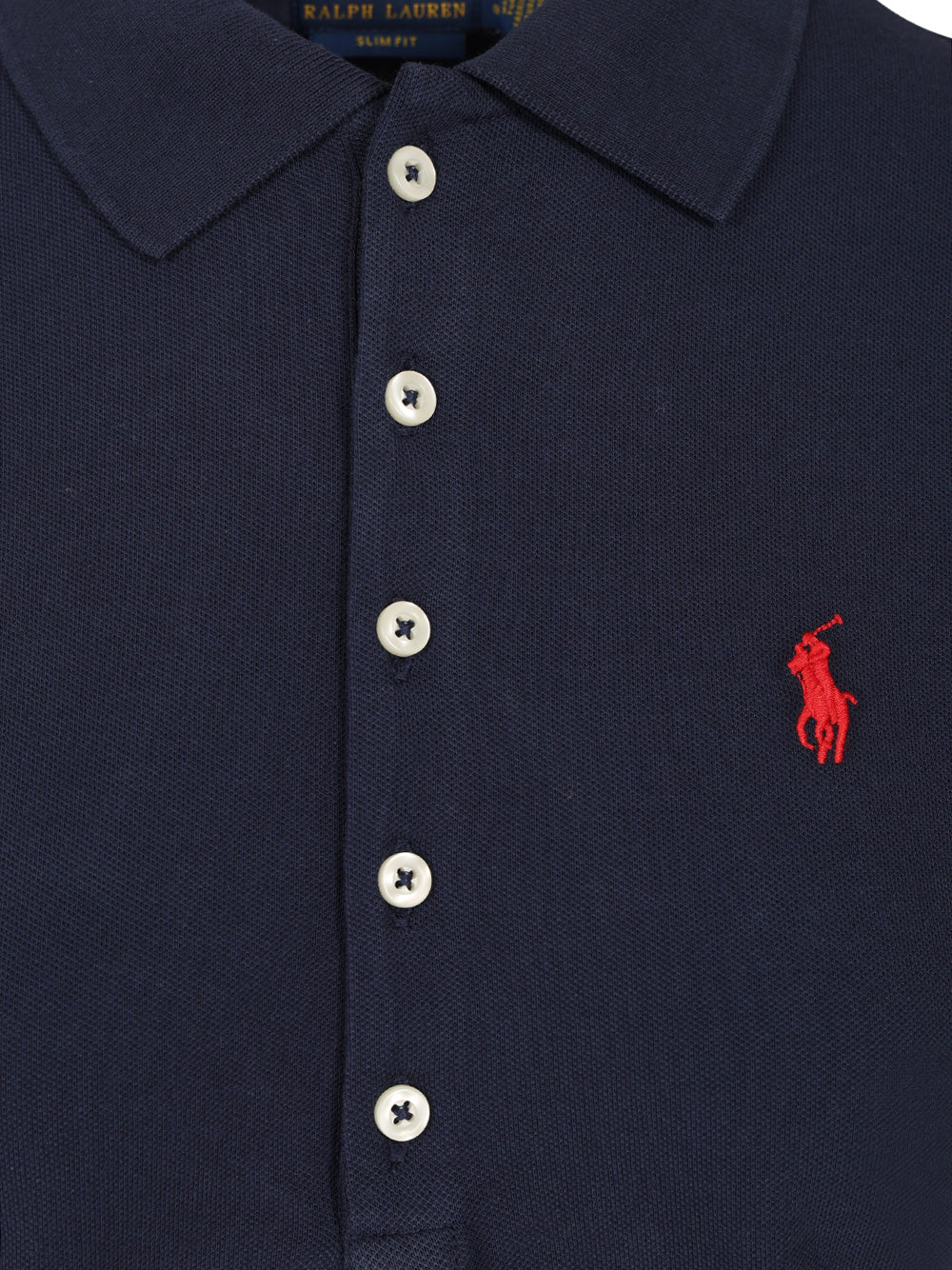 Cotton Jersey Polo Shirt Blue Elastane