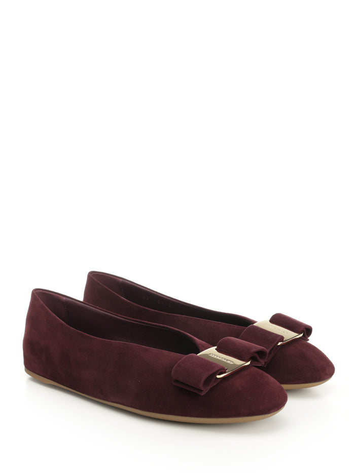Vara Suede Ballerina Bordeaux Scarpe Basse