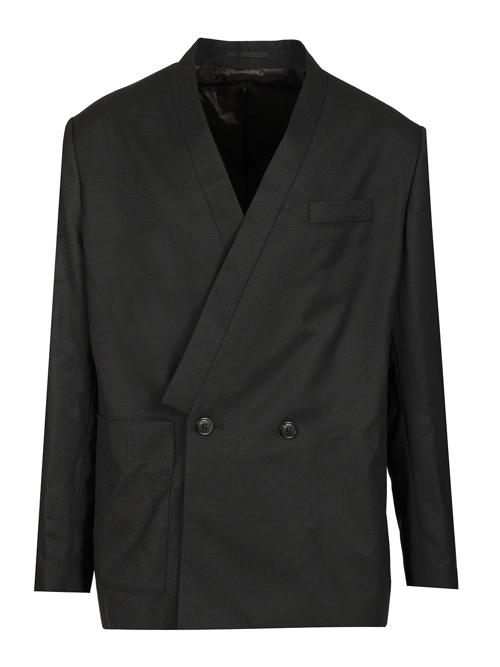 Tailored Kimono Jacket Black Virgin Wool