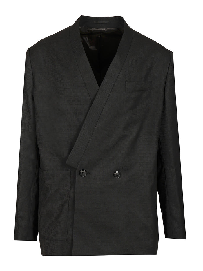 Tailored Kimono Jacket Black Virgin Wool