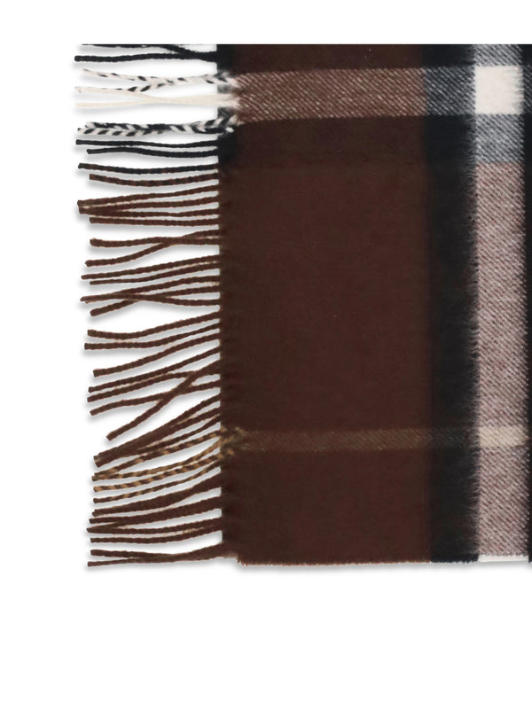 Scarf Cashmere Check Treacle Brown (capra Hircus)
