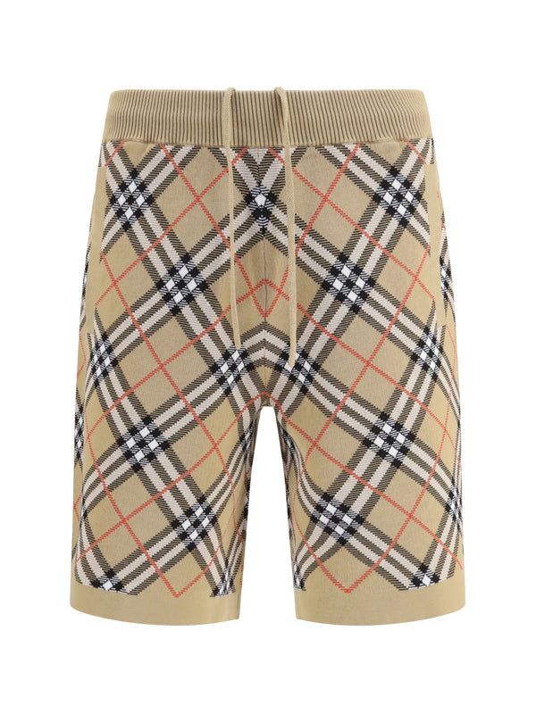 Shorts Check Cotton Blend Sand Bermuda