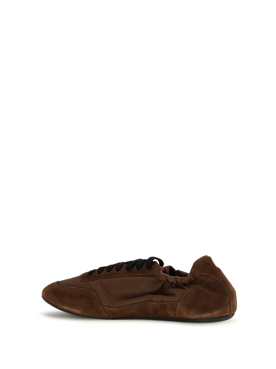 Sneakers Collapse Re-Nylon And Suede Rosewood Sole Rubber Lace-up Shoes
