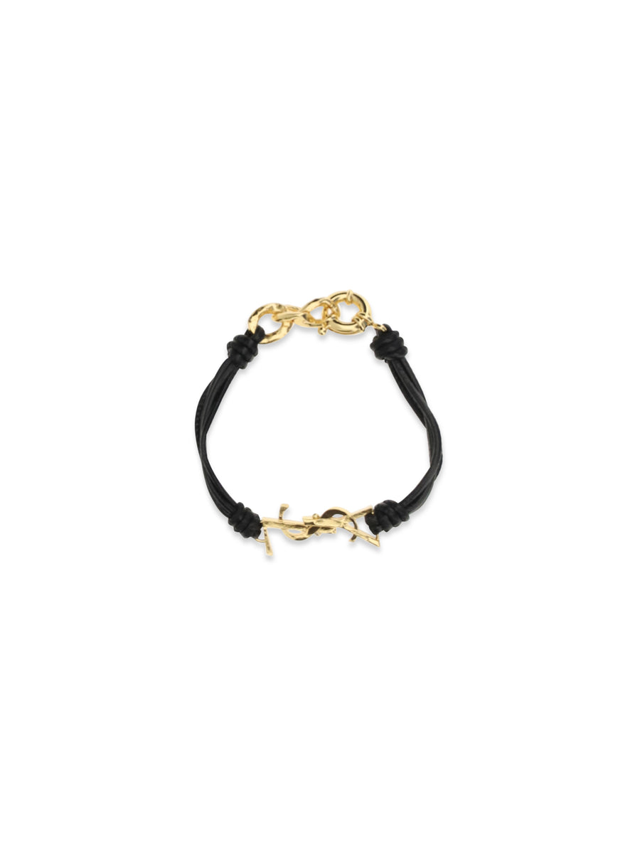 Bracelet Cassandre Black Leather Calf Bracelets
