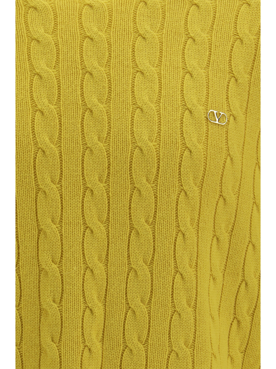Sweater Vlogo Cashmere Yellow