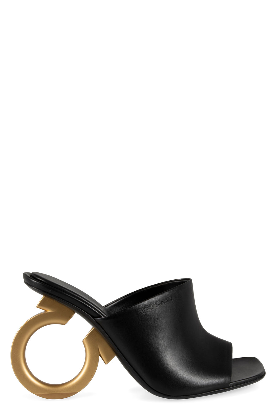 Ferragamo Astro Leather Mules Black Lamb