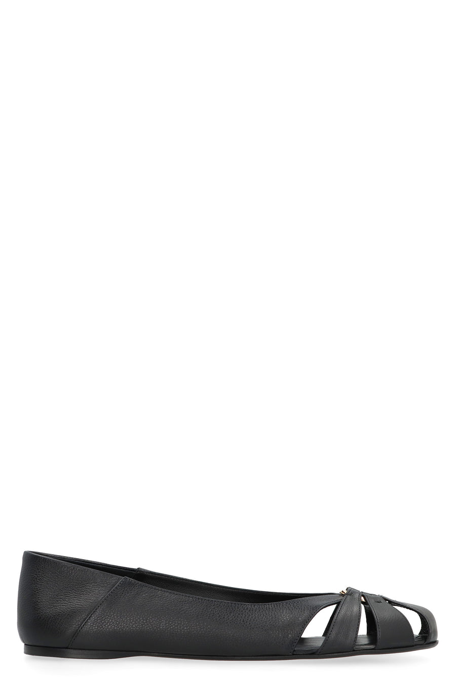 Leather Ballet Flats Black Calfskin Ballerina Shoes