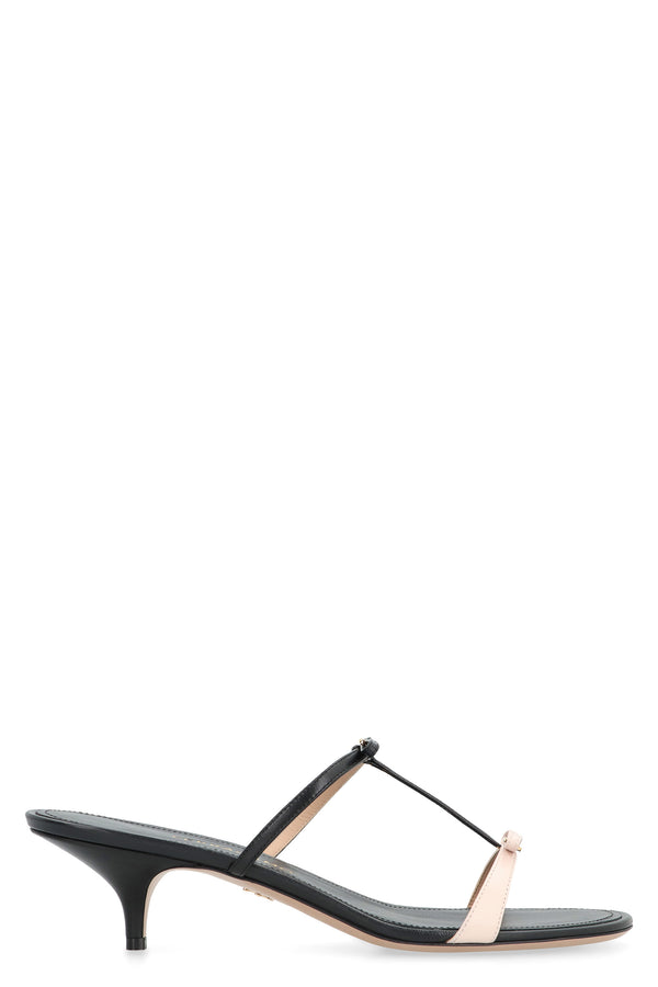 Mini Bow Leather Mules Black Calf