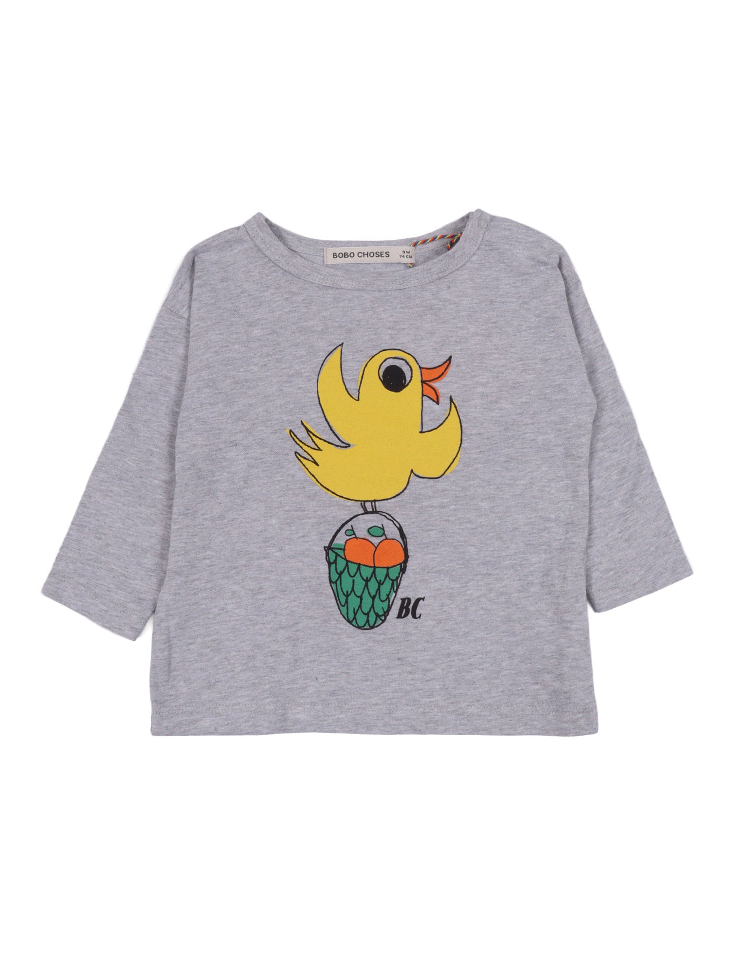 Flying Oranges long sleeve T-shirt Grey Organic Cotton Sleeves
