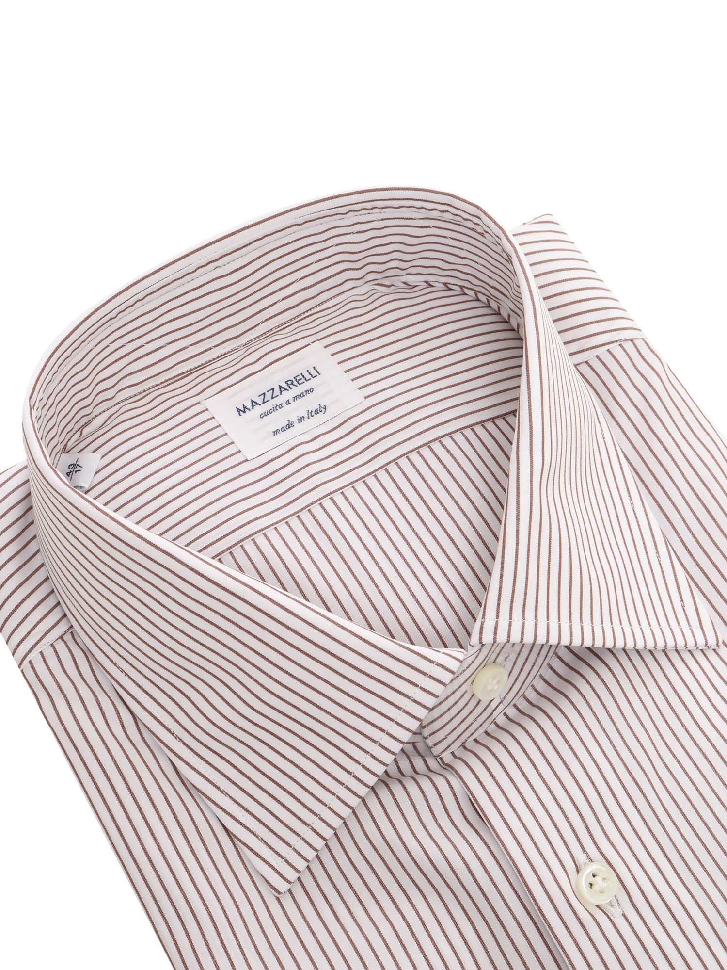 Striped Cotton Shirt Brown