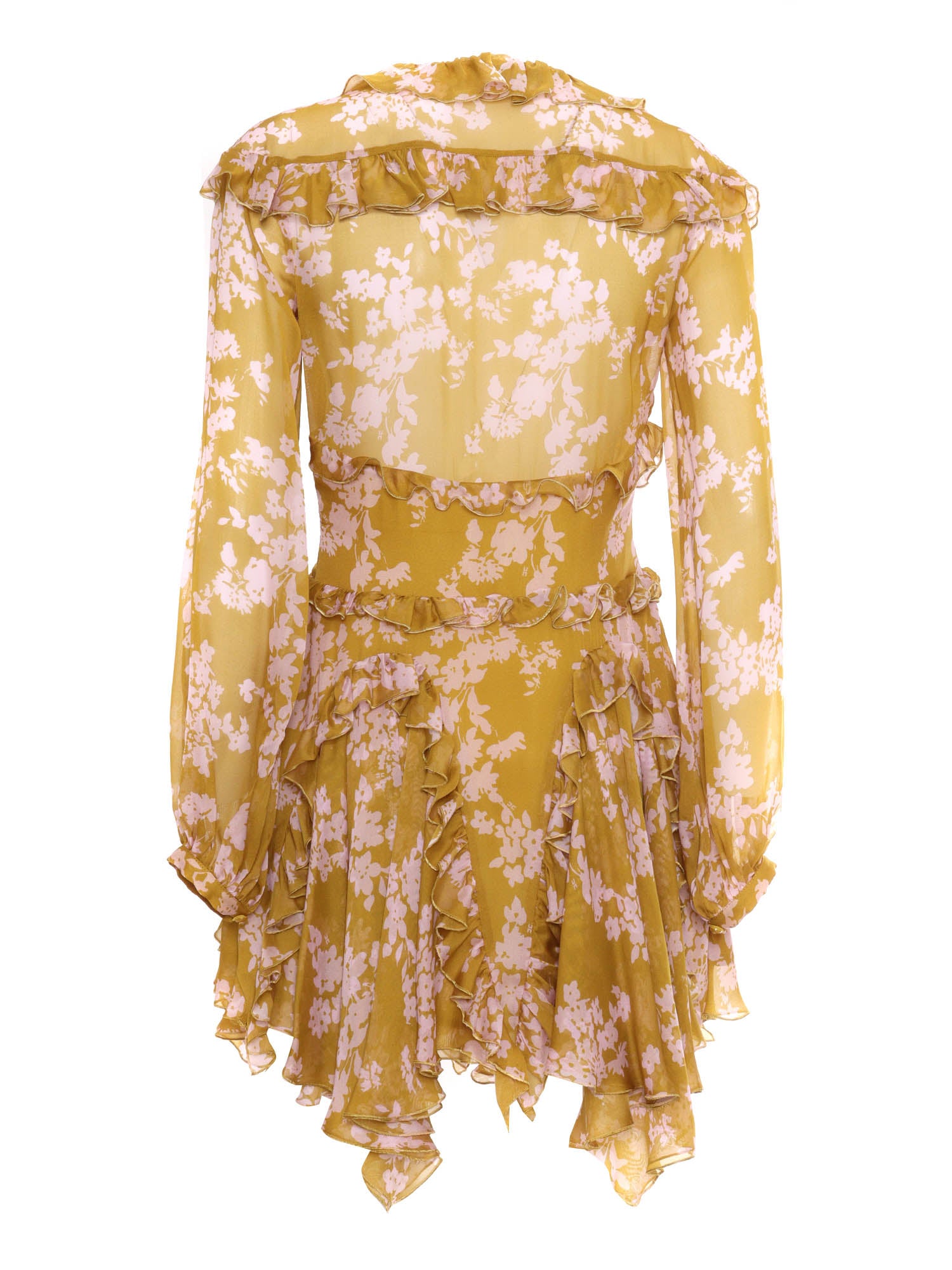 Yellow silk dress Midi