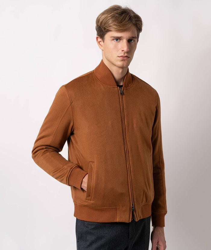 Cashmere Bomber Jacket Cervino Brown Sportswear (no Padding)