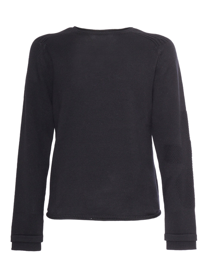 Crewneck Sweater Blue Virgin Wool