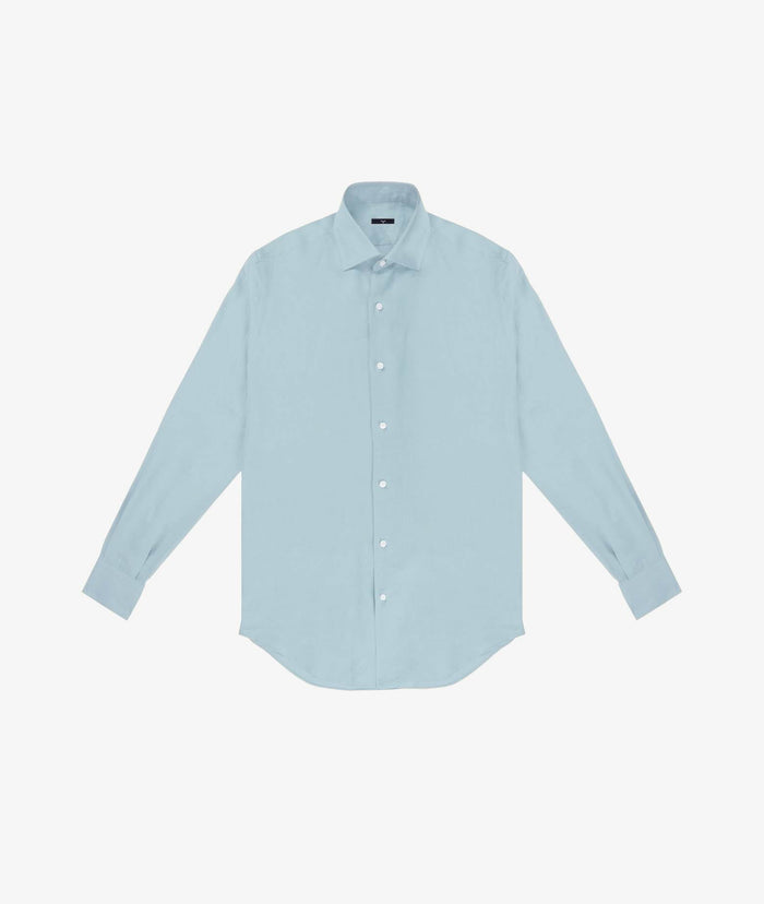Casual Linen Shirt Amalfi Lightblue Hand Made