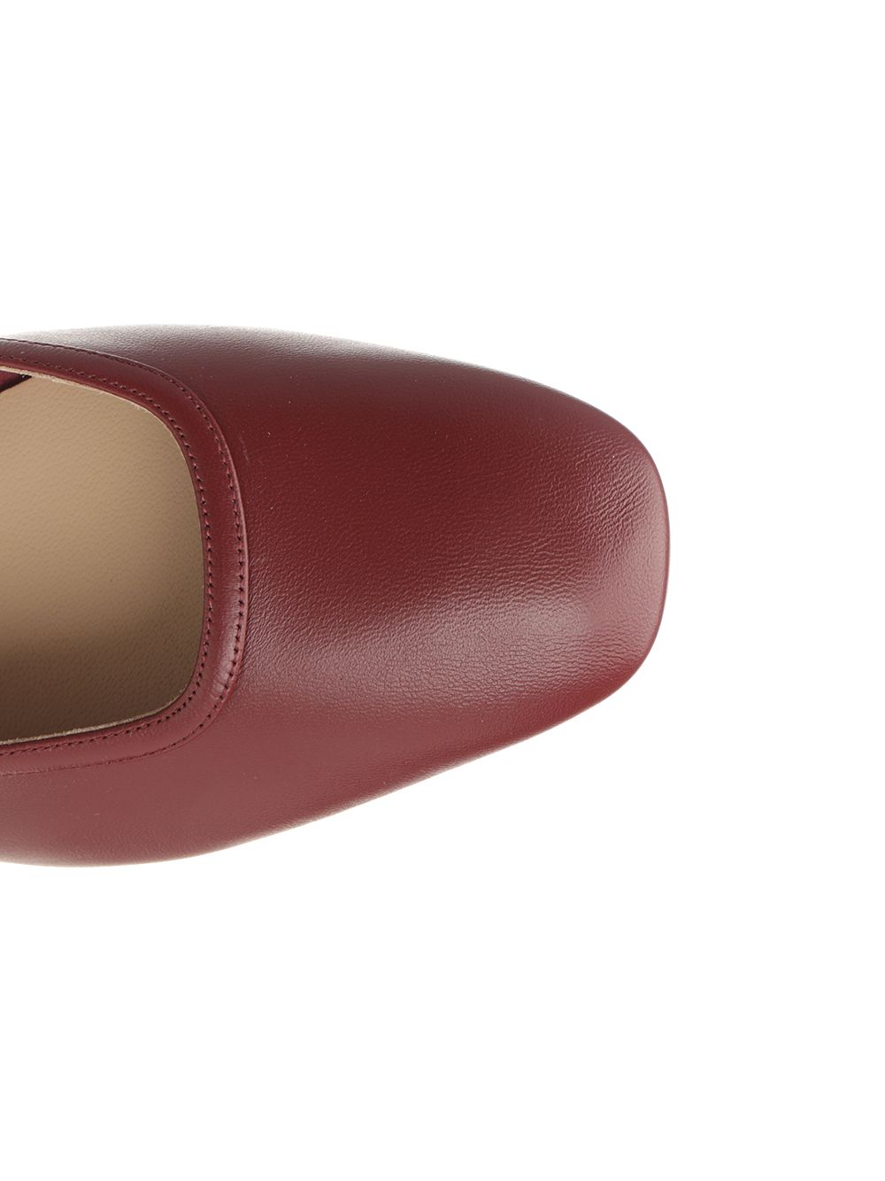 Mary Jane ballerina Red Lamb Leather Scarpe Basse