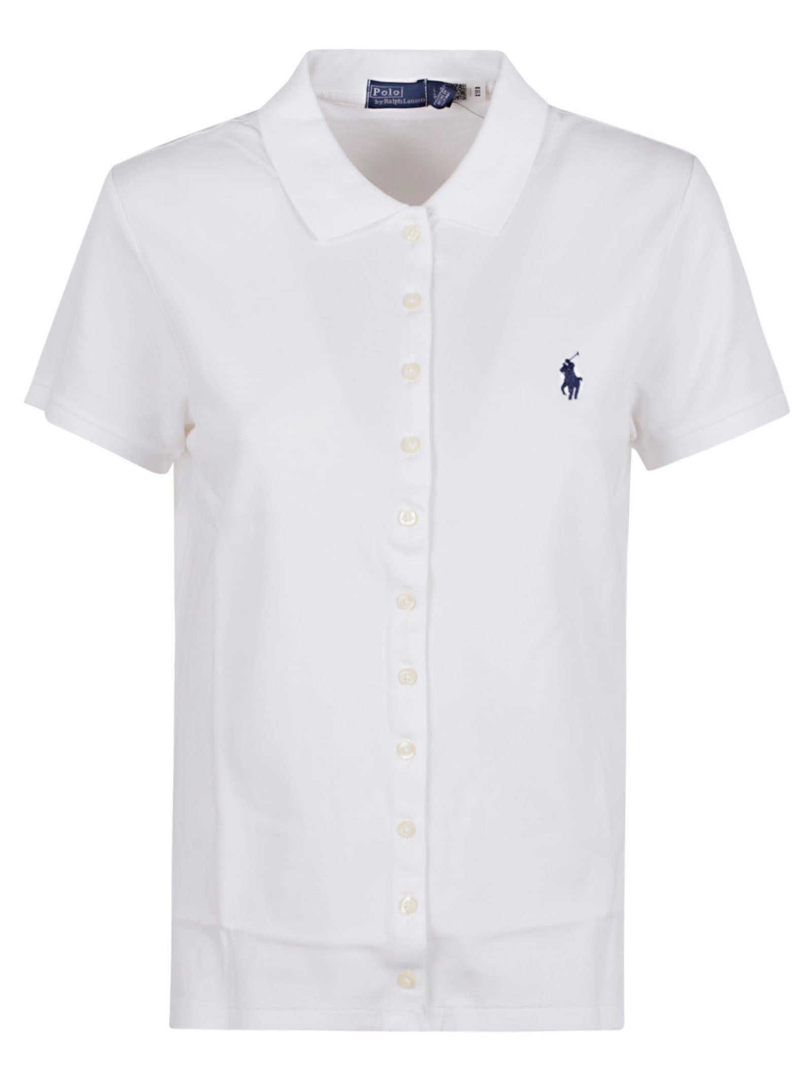 Ss Msh Bt Pl-short Sleeve-polo Shirt White Cotton Elastane T-shirt