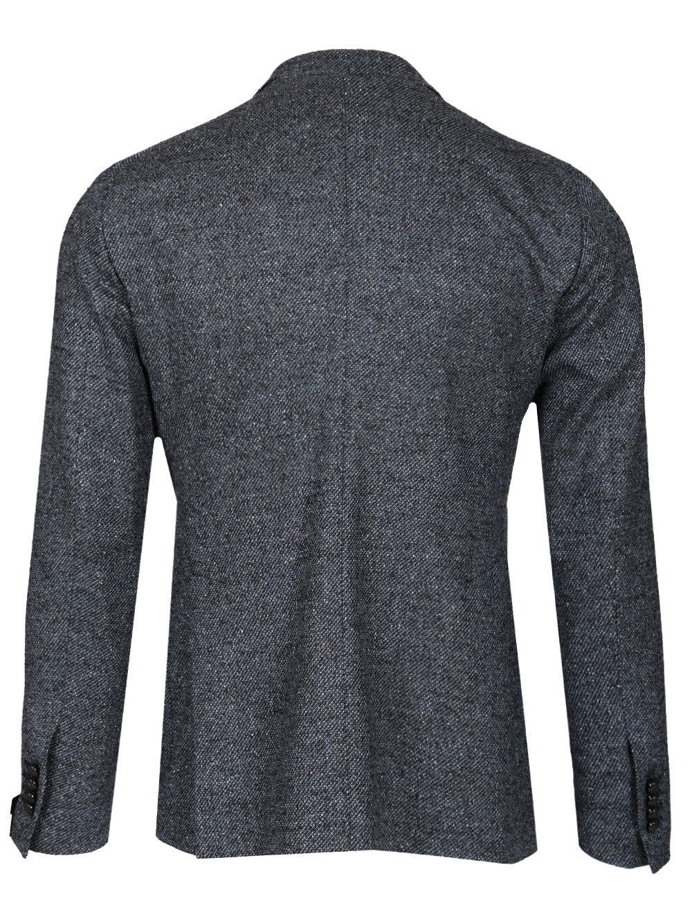 Double-Breasted Wool And Silk Blazer Blue Nylon Jacket