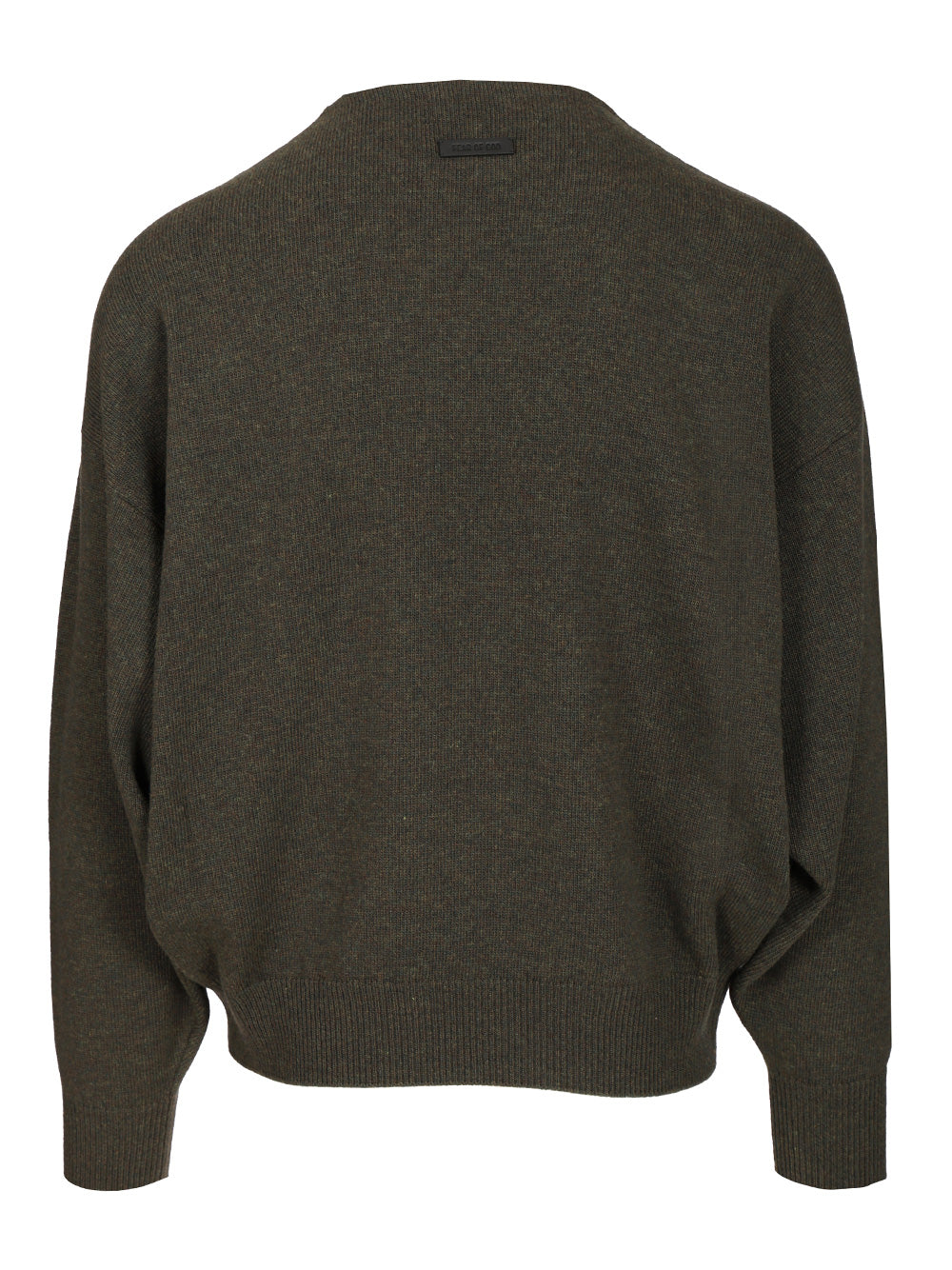 Knit Crewneck Sweater Green Merino Wool Knitwear