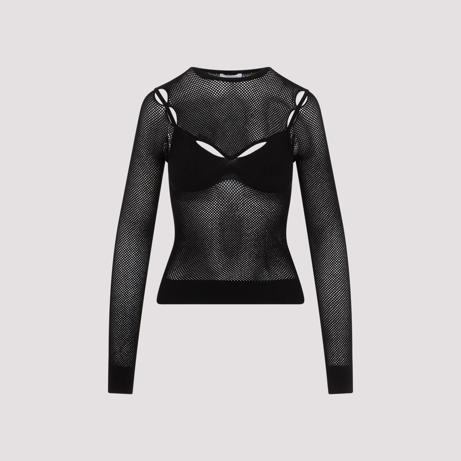 Net Arrow Bralette Top Black