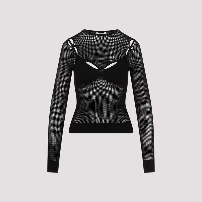 Net Arrow Bralette Top Black