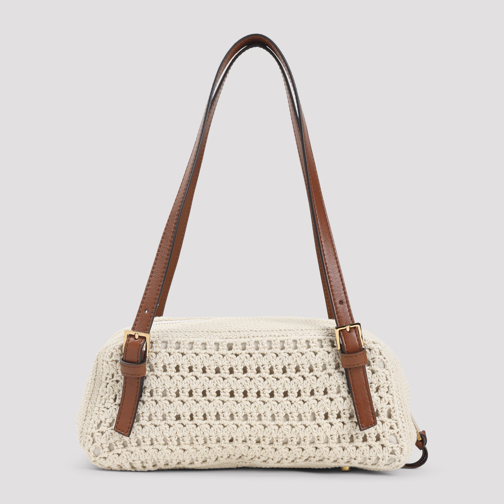 Crochet Shoulder Bag Nude & Neutrals Cotton Calf Leather