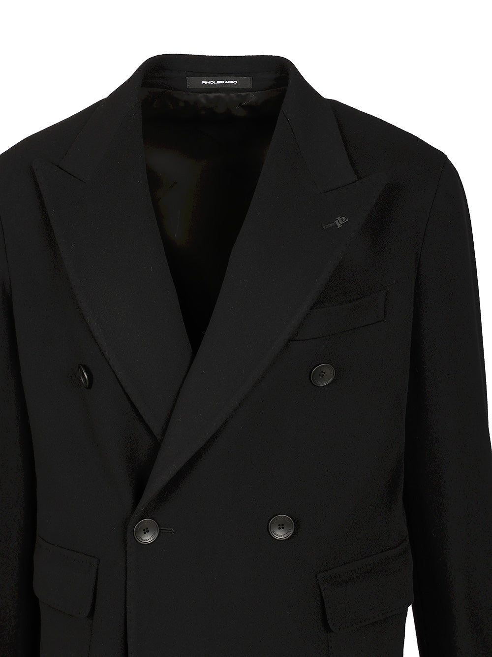 London double-breasted coat Black Wool Kashmir