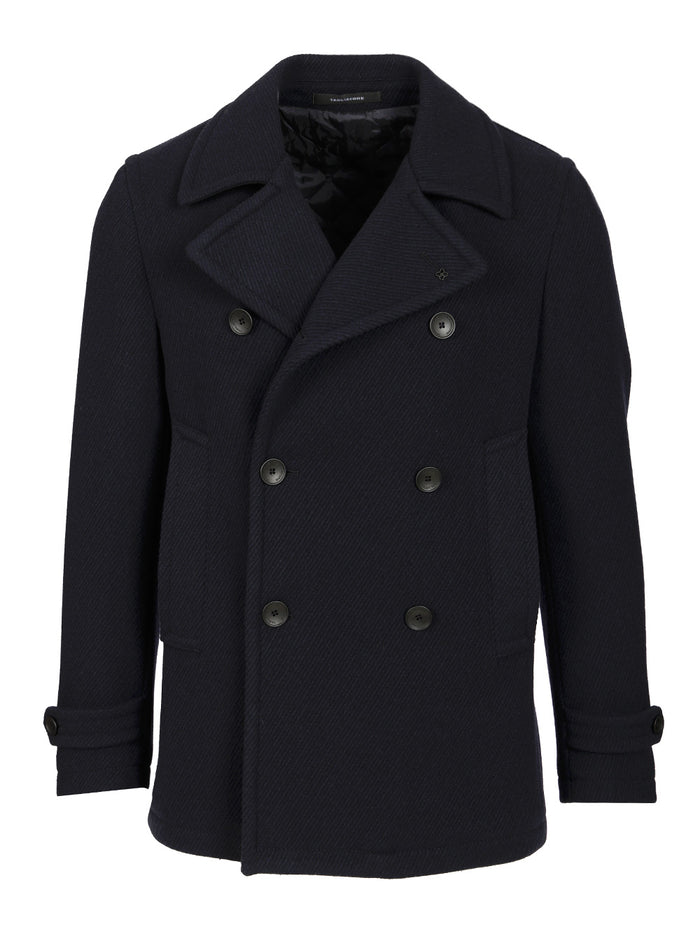 Double-breasted MONACO jacket Blue Wool Poliammide (nylon)
