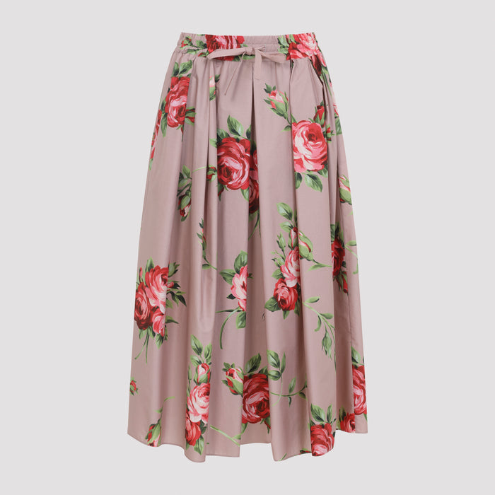 Cotton Midi Skirt Pink & Purple