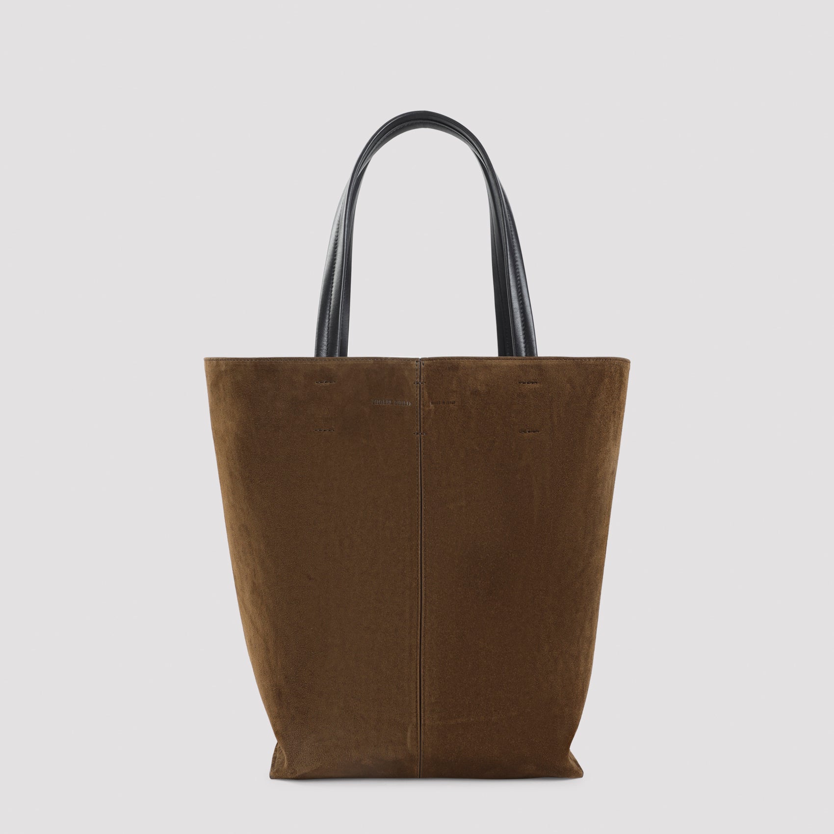 Pot Cabas Tote Bag Brown Suede Leather