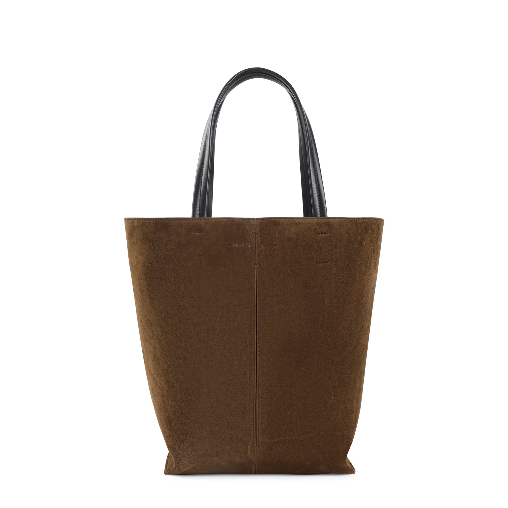 Pot Cabas Tote Bag Brown Suede Leather