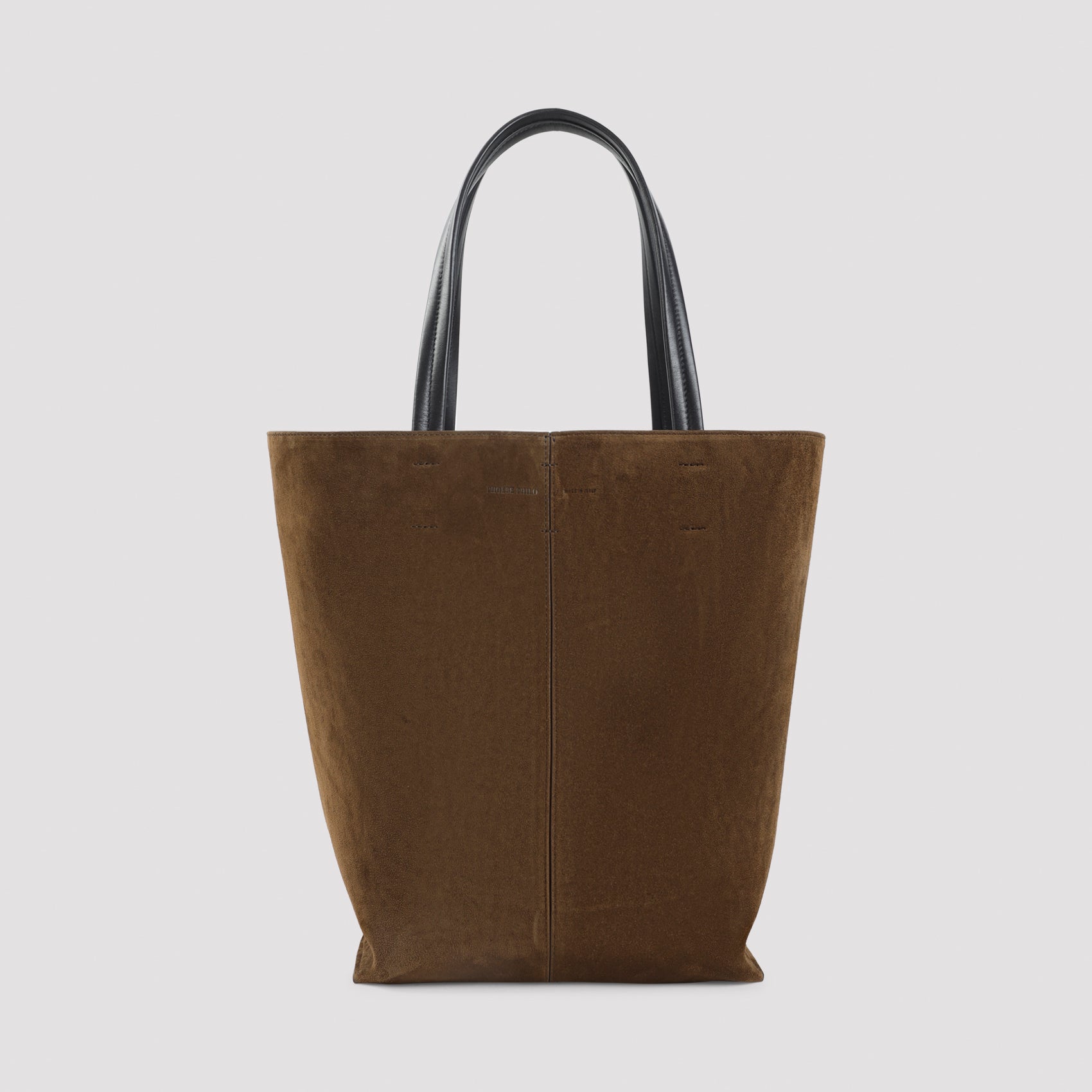 Pot Cabas Tote Bag Brown Suede Leather