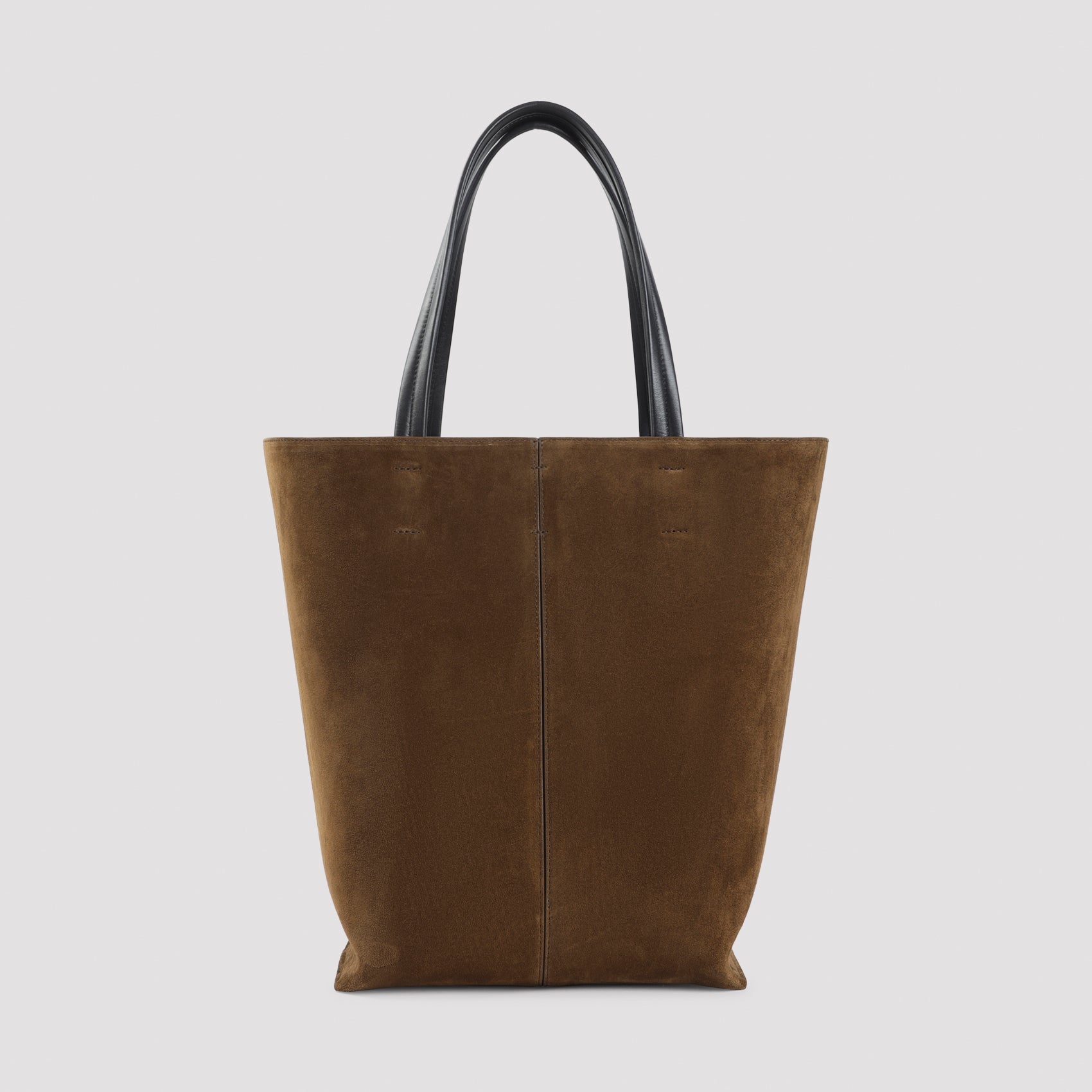 Pot Cabas Tote Bag Brown Suede Leather