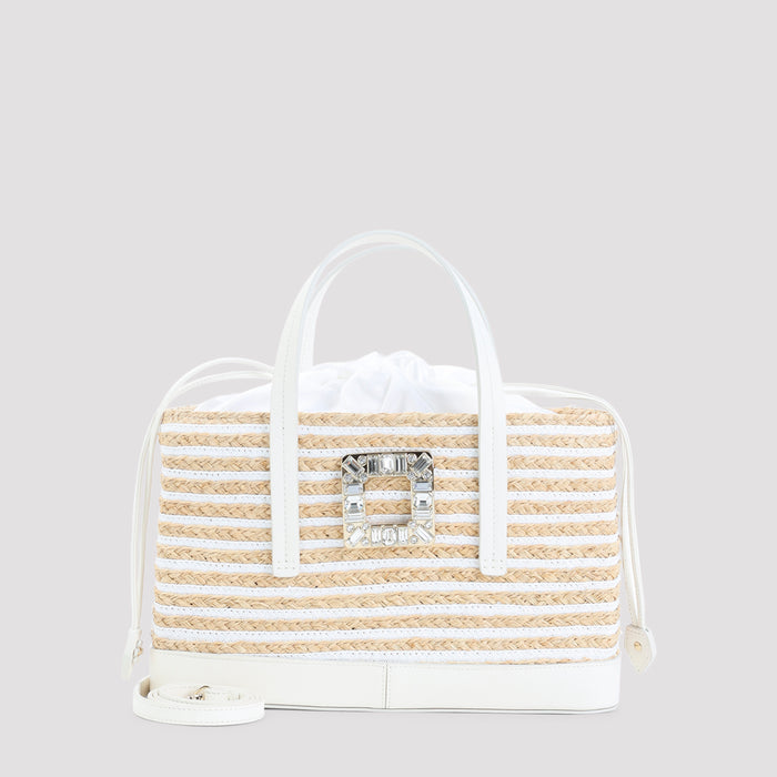 Skate Straw Shopping Bag Nude & Neutrals Leather