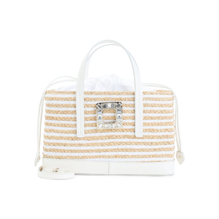 Skate Straw Shopping Bag Nude & Neutrals Leather