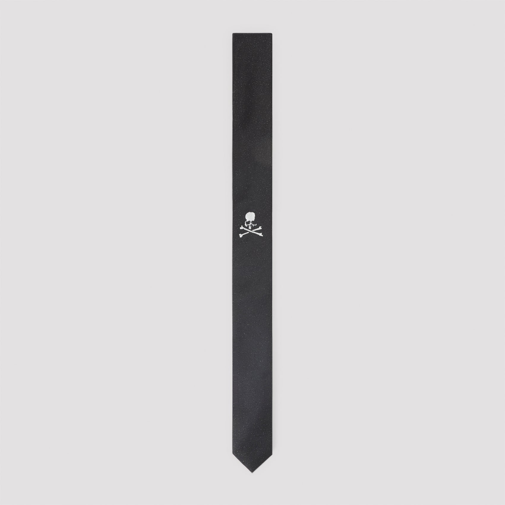 Skull Tie Black Silk Polyester