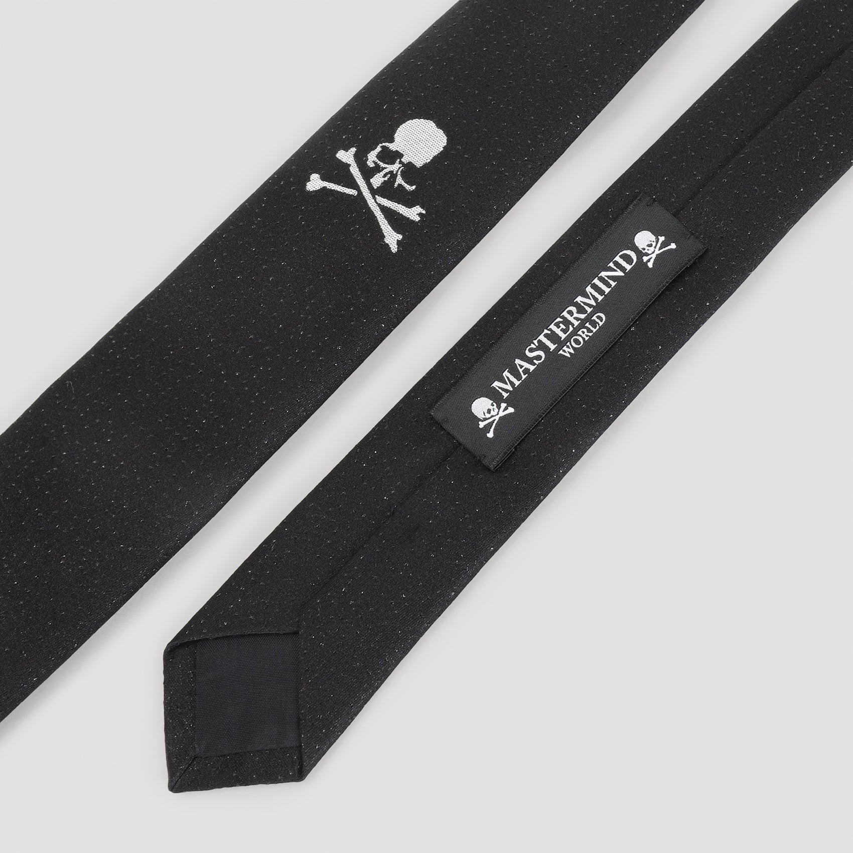 Skull Tie Black Silk Polyester