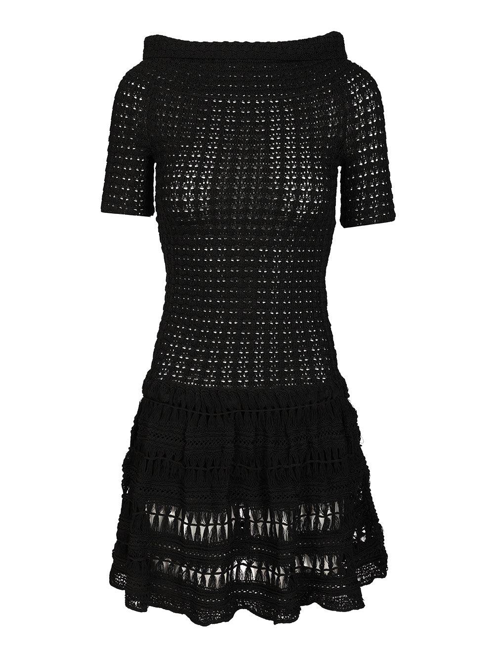 short charlotte dress Black Viscose Polyamide Coton