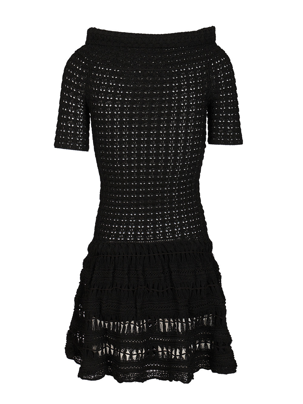 short charlotte dress Black Viscose Polyamide Coton